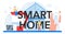 Smart home typographic header. Internet of things, smart wireless electronics