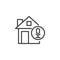 Smart home voice assistant line icon