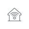 Smart home, wireless technology, digital house thin line icon. Linear vector symbol