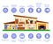 Smart house automated home control systems flat vector illustration isolated.