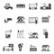 Smart House Black White Icons Set