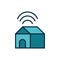 Smart house connection wifi internet of things line and fill icon