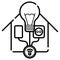 Smart house icon, wireless home 