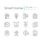 Smart house linear icons set