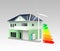 Smart house with solar panel system,energy efficient chart