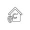 Smart house temperature control hand drawn outline doodle icon.