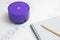 Smart intelligent speaker column Yandex station fuchsia color and notebook with a pencil