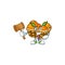 Smart Judge basket oranges in mascot cartoon character style