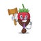 Smart Judge chocolate strawberry in mascot cartoon character style