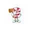 Smart judge christmas candy cane presented in cartoon character style