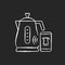 Smart kettle chalk white icon on black background