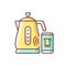 Smart kettle RGB color icon