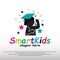 Smart kid logo design with happy child concept. children dreams. playground. can use for education school sign or symbol. vector