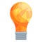 Smart lightbulb poly icon, cartoon style