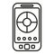 Smart lightbulb remote phone control icon outline vector. Color solve