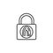 Smart lock fingerprint icon. Element of future technology icon for mobile concept and web apps. Thin line Smart lock fingerprint i