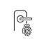 Smart lock with fingerprint recognition. Pixel perfect icon