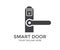 Smart lock icon for unlock door and open logo design. Concept of using smart electronic locks with keyless access vector.