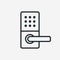 Smart lock icon on white background from thin line.