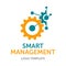 Smart Management logo template - gears and lines