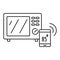 Smart microwave icon, outline style