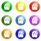 Smart mind gear icons set vector