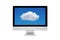 Smart modern PC showing cloud computing technology on screen