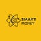 Smart money logo. Investment finance. Gold coin molecule