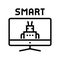 smart monitor line icon vector illustration