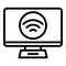 Smart office monitor icon, outline style