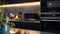 Smart oven in a modern kitchen Showcasing the oven\\\'s touchscreen interface