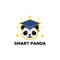 Smart panda logo vector illustration