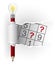 Smart pencil with bulb and sudoku.