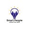 smart people logo design template. creative idea logo design. bulb icon symbol design