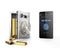 Smart phone authentication app unlocked metal safe and many gold bars in the safe