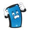 Smart phone mascot with cracked screen and frustated