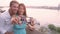 Smart phone selfie - couple taking self portrait