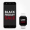 Smart phone and smart watch with black friday and cyber monday sale text