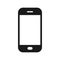 Smart phone vector icon. Web and application interface button symbol. Smartphone sign. Black telephone silhouette logo.