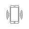Smart phone vibrating icon. Modern minimalist mobile app ui flat simple icon. vector