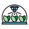 Smart plant irrigation icon color outline vector