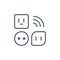 smart plug icon vector from smart home devices concept. Thin line illustration of smart plug editable stroke. smart plug linear