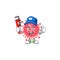 Smart Plumber worker of coronavirus emergency cartoon character design