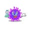 Smart Professor of alpha coronavirus mascot design holding a glass tube