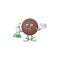 Smart Professor chocolate ball cartoon character with glass tube