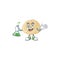 Smart Professor dumpling cartoon character with glass tube