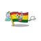 Smart Professor flag guatermala cartoon character holding glass tube