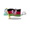 Smart Professor flag malawi cartoon character holding glass tube