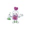 Smart Professor purple potion cartoon character with glass tube