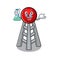 Smart Professor radio tower cartoon character with glass tube